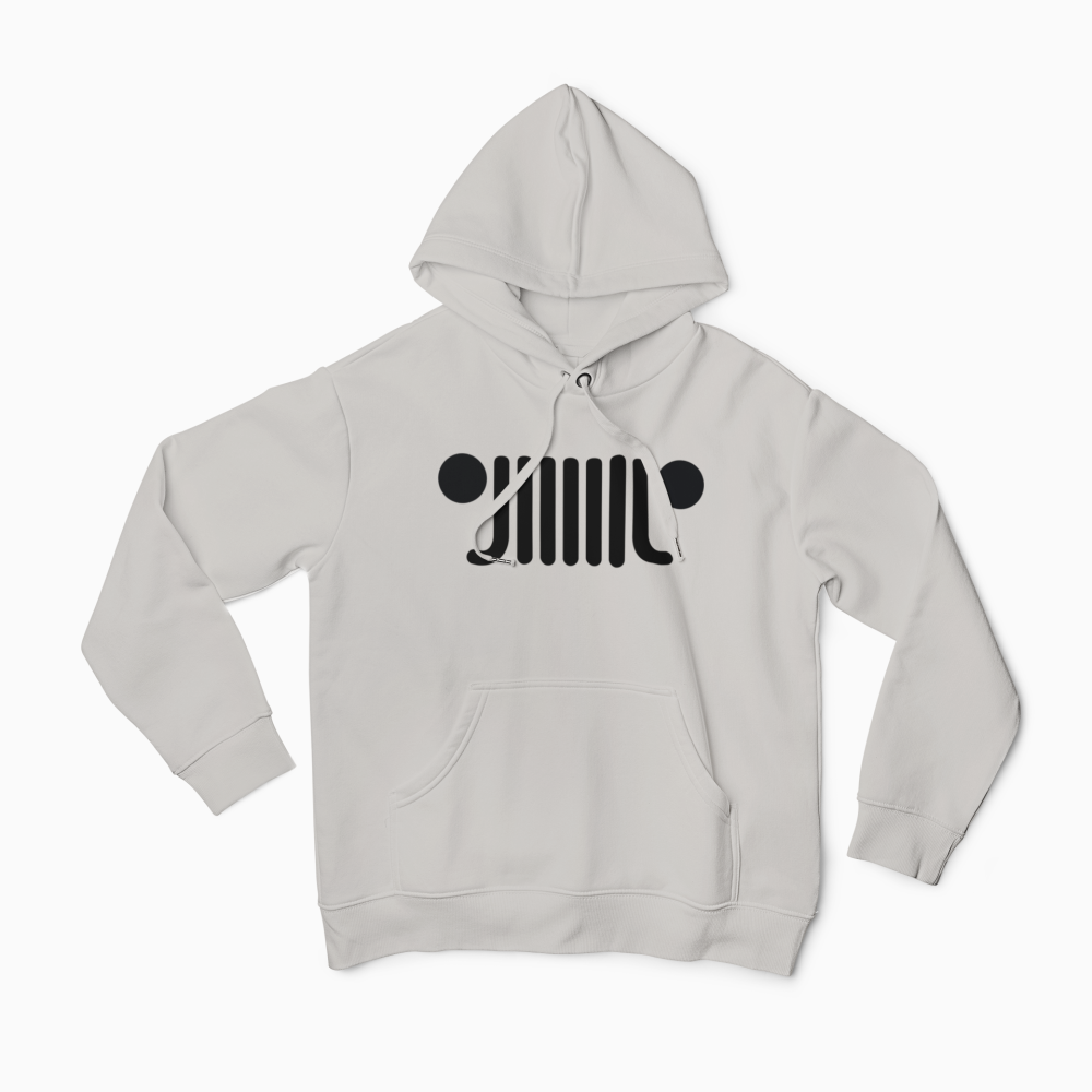 Carbon Gray Jeep Life Hoodie Black Logo 3